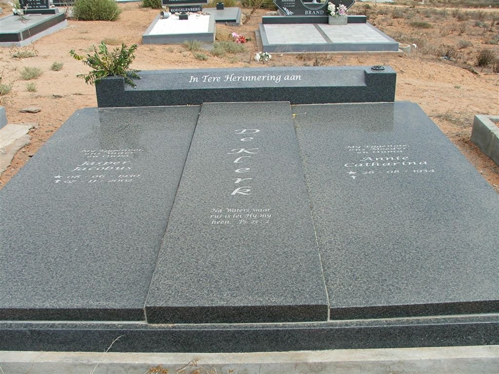 KLERK Jasper Jacobus, de 1930-2002 &amp; Annie Catharina 1934-