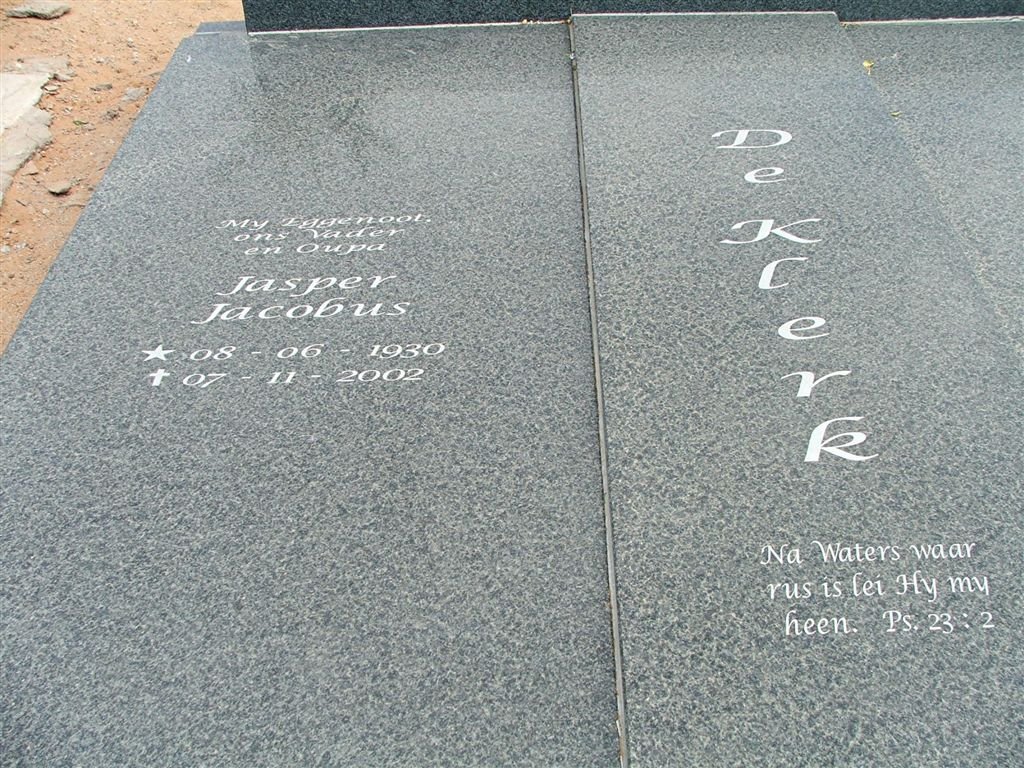 KLERK Jasper Jacobus, de 1930-2002