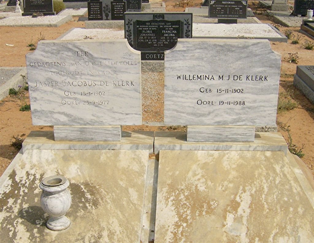 KLERK Jasper Jacobus, de 1902-1977 &amp; Willemina M.J 1902-1988