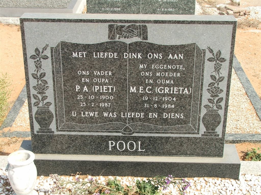 POOL P.A. 1900-1987 &amp; M.E.C. 1904-1984