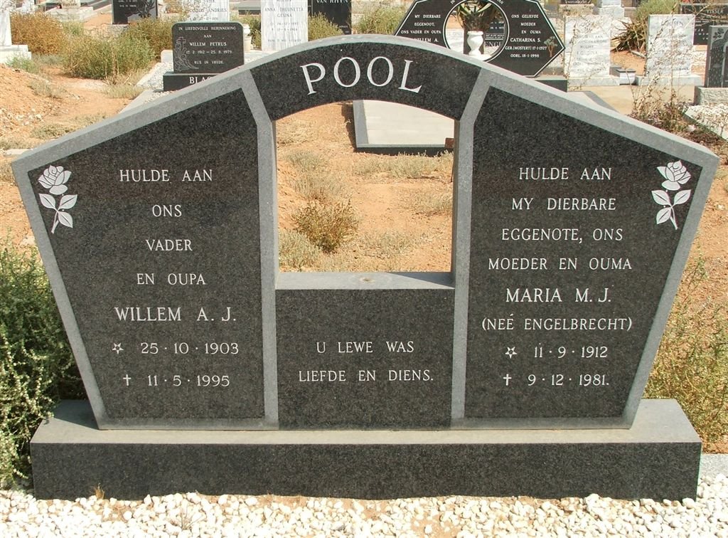POOL Willem A.J. 1903-1995 &amp; Maria M.J. ENGELBRECHT 1912-1981