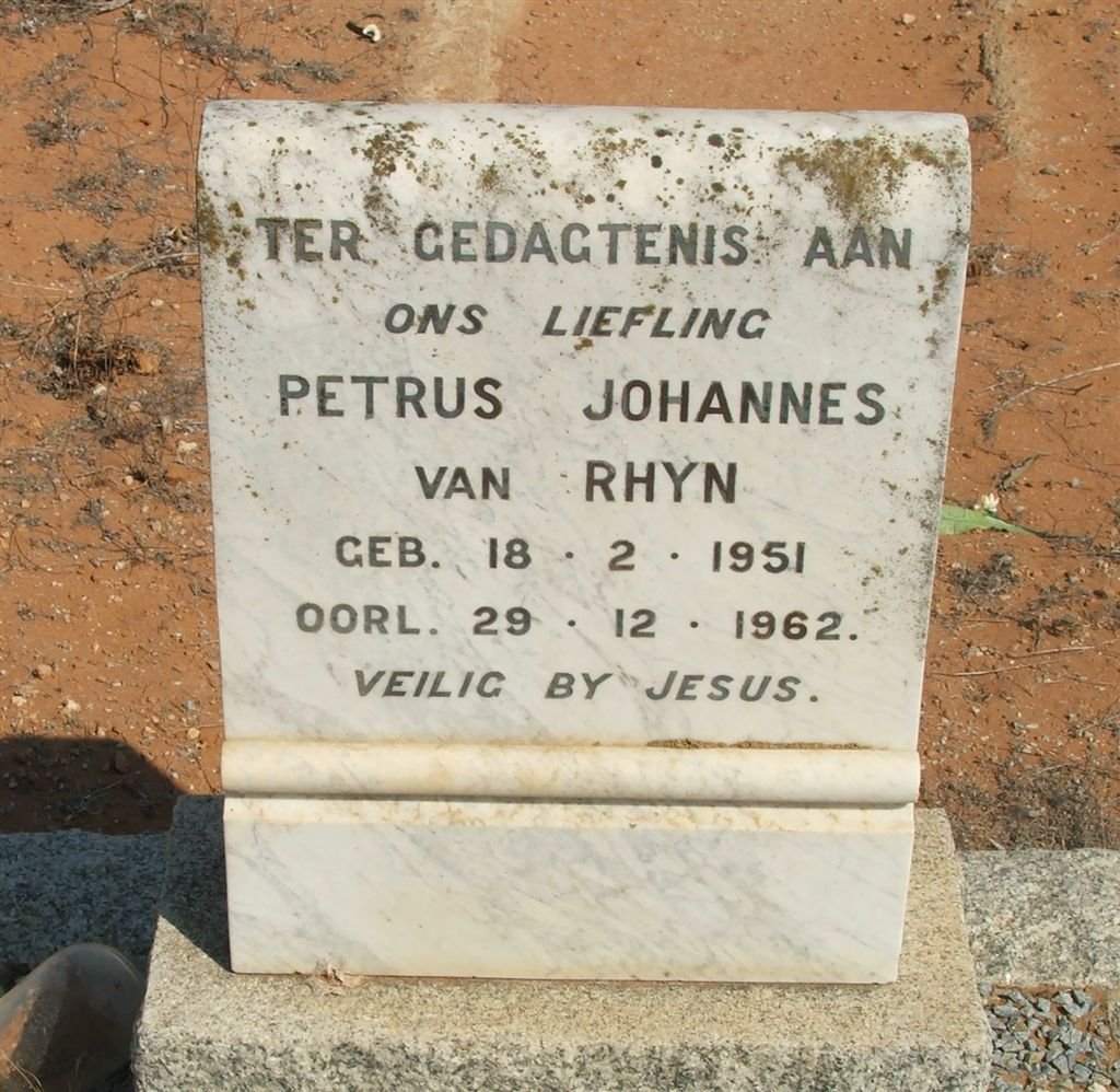 RHYN Petrus Johannes, van 1951-1962