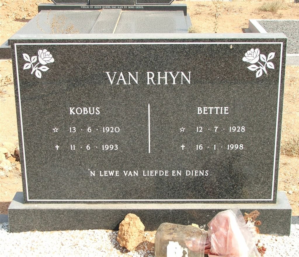 RHYN Kobus, van 1920-1993 &amp; Bettie 1928-1998 
