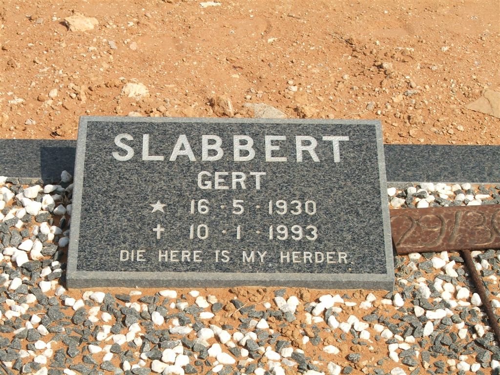 SLABBERT Gert 1930-1993