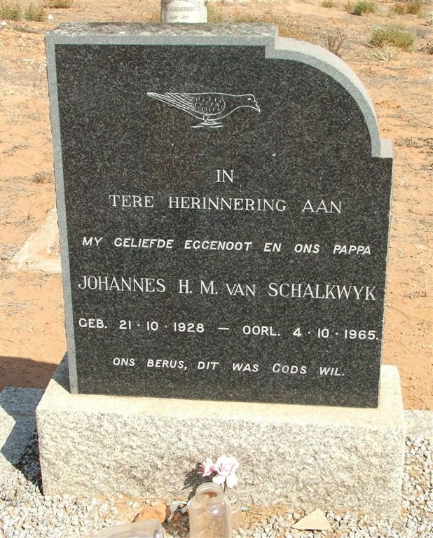 SCHALKWYK Johannes H.M., van 1928-1965