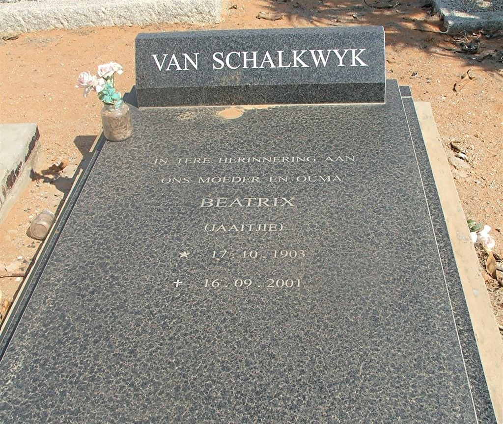 SCHALKWYK Beatrix, van 1903-2001