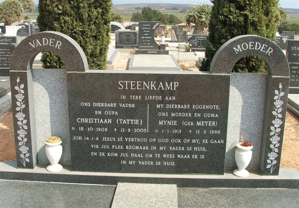 STEENKAMP Christiaan 1908-2005 &amp; Mynie MEYER 1913-1988