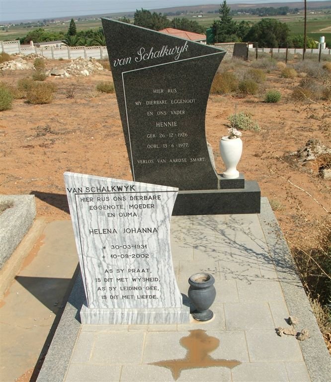 SCHALKWYK Hennie, van 1926-1977 &amp; Helena Johanna 1931-2002