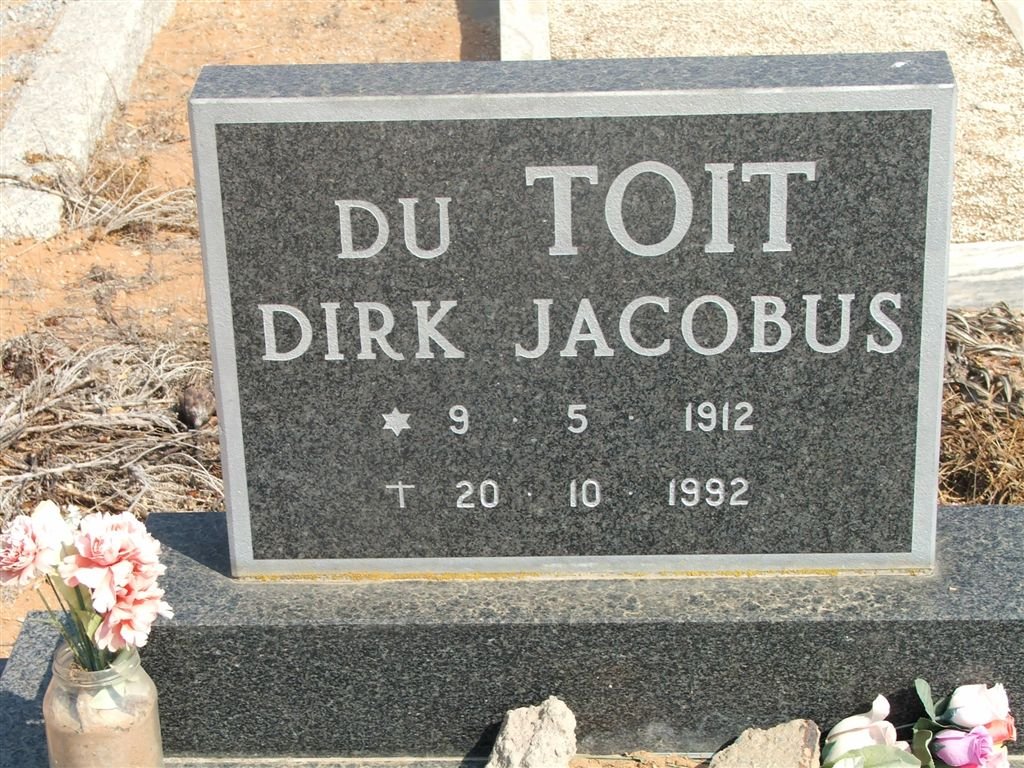 TOIT Dirk Jacobus, du 1912-1992