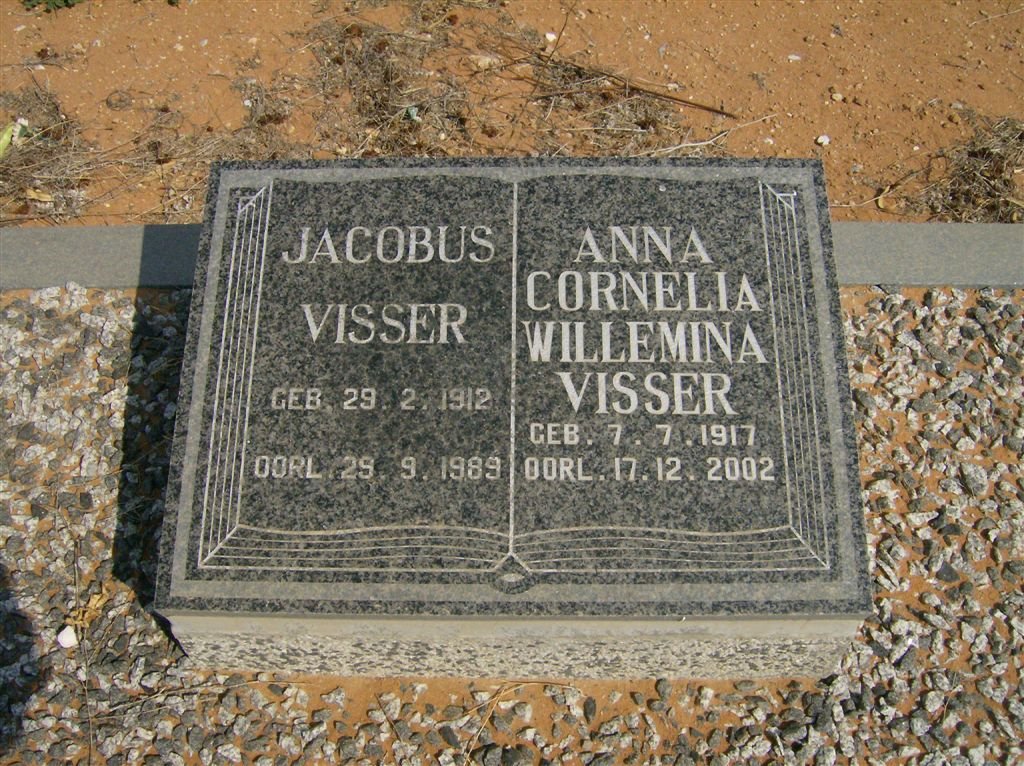 VISSER Jacobus 1912-1989 &amp; Anna Cornelia Willemina 1917-2002