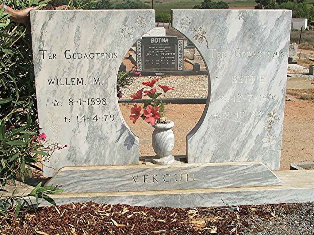 VERCUIL Willem M.1898-1979 &amp; Bettie 1901-1982