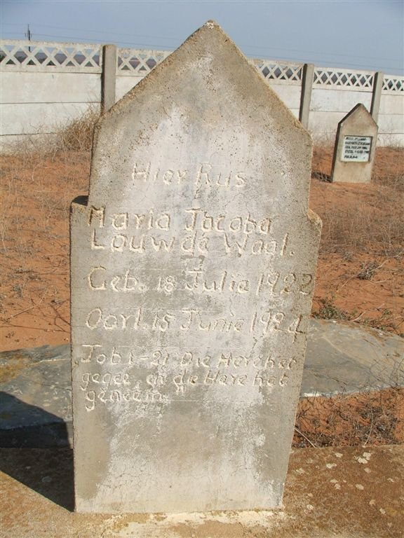 WAAL Maria Jacoba Louw, de 1922-1924