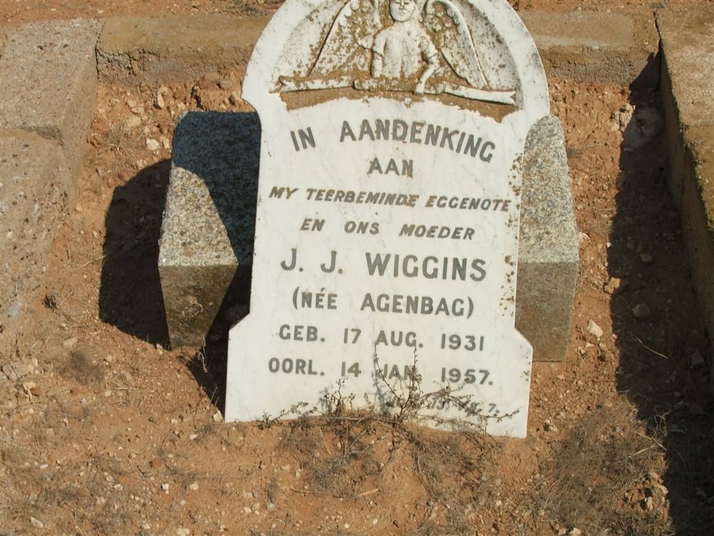 WIGGINS J.J. nee AGENBAG 1931-1957