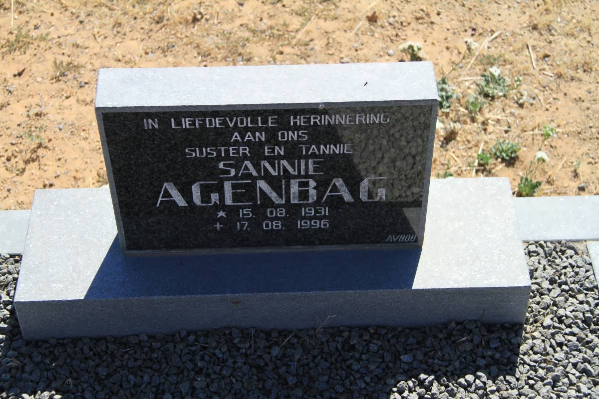 AGENBAG Sannie 1931-1996