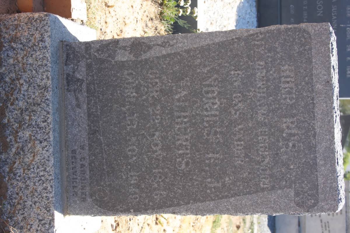 ALBERTS Andries ?. J. 18??-1919