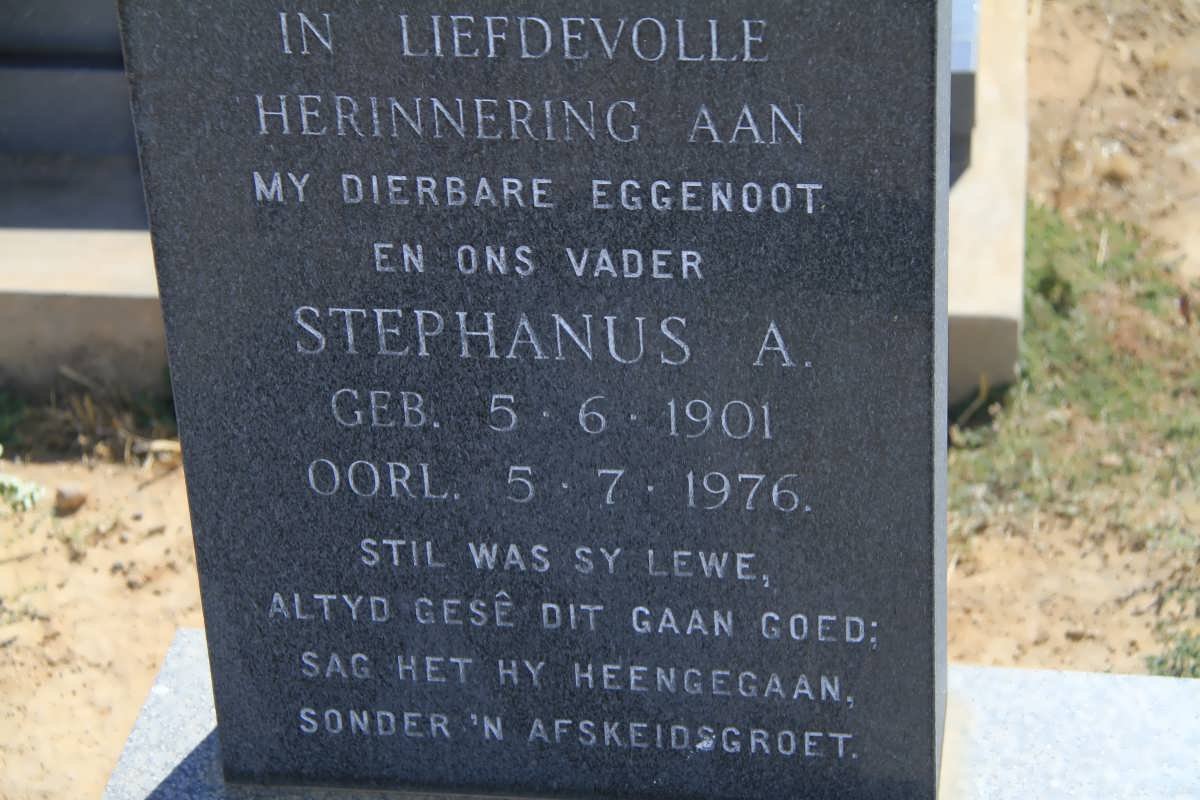 ALBERTS Stephanus A. 1901-1976