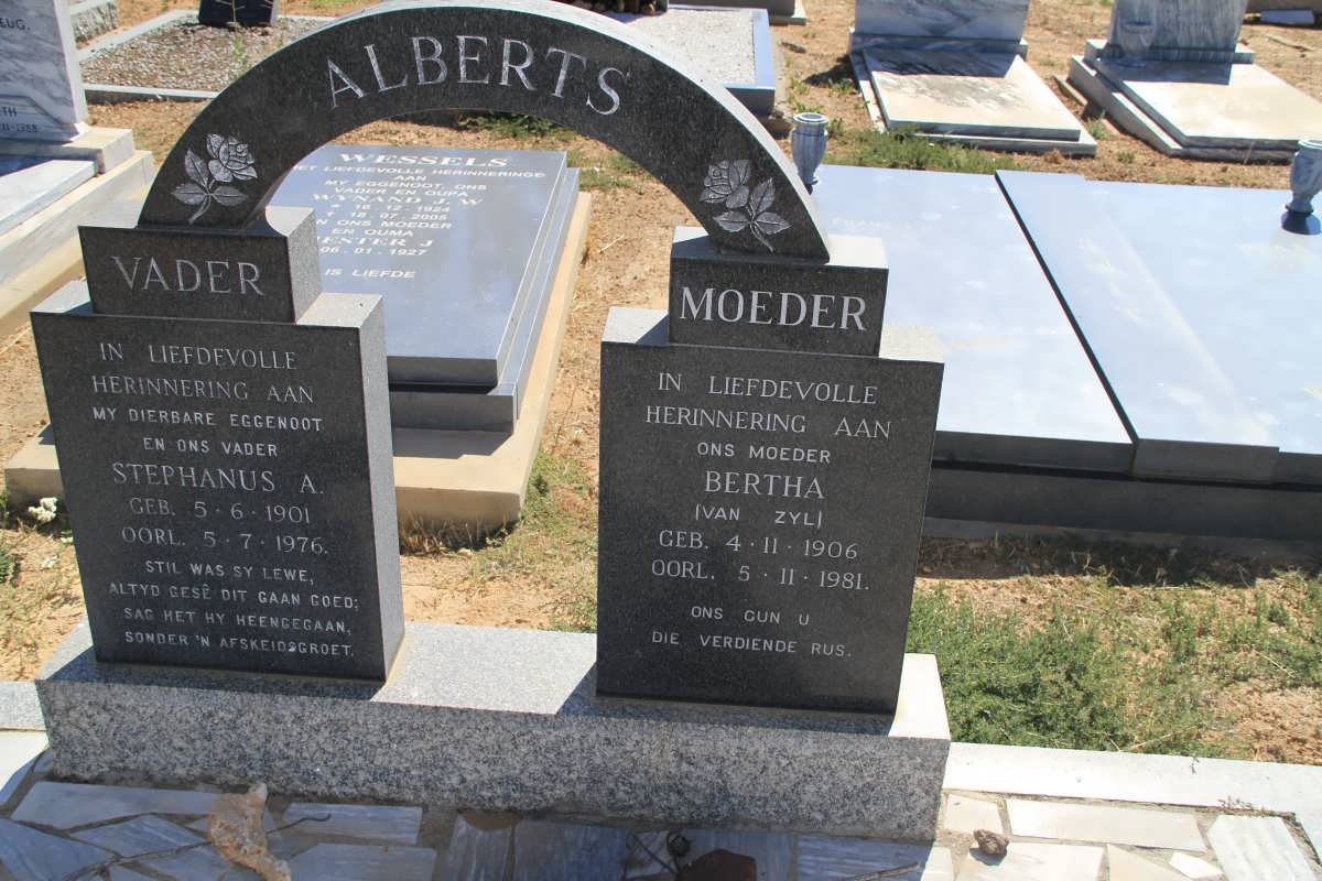 ALBERTS Stephanus A. 1901-1976 &amp; Bertha VAN ZYL 1906-1981