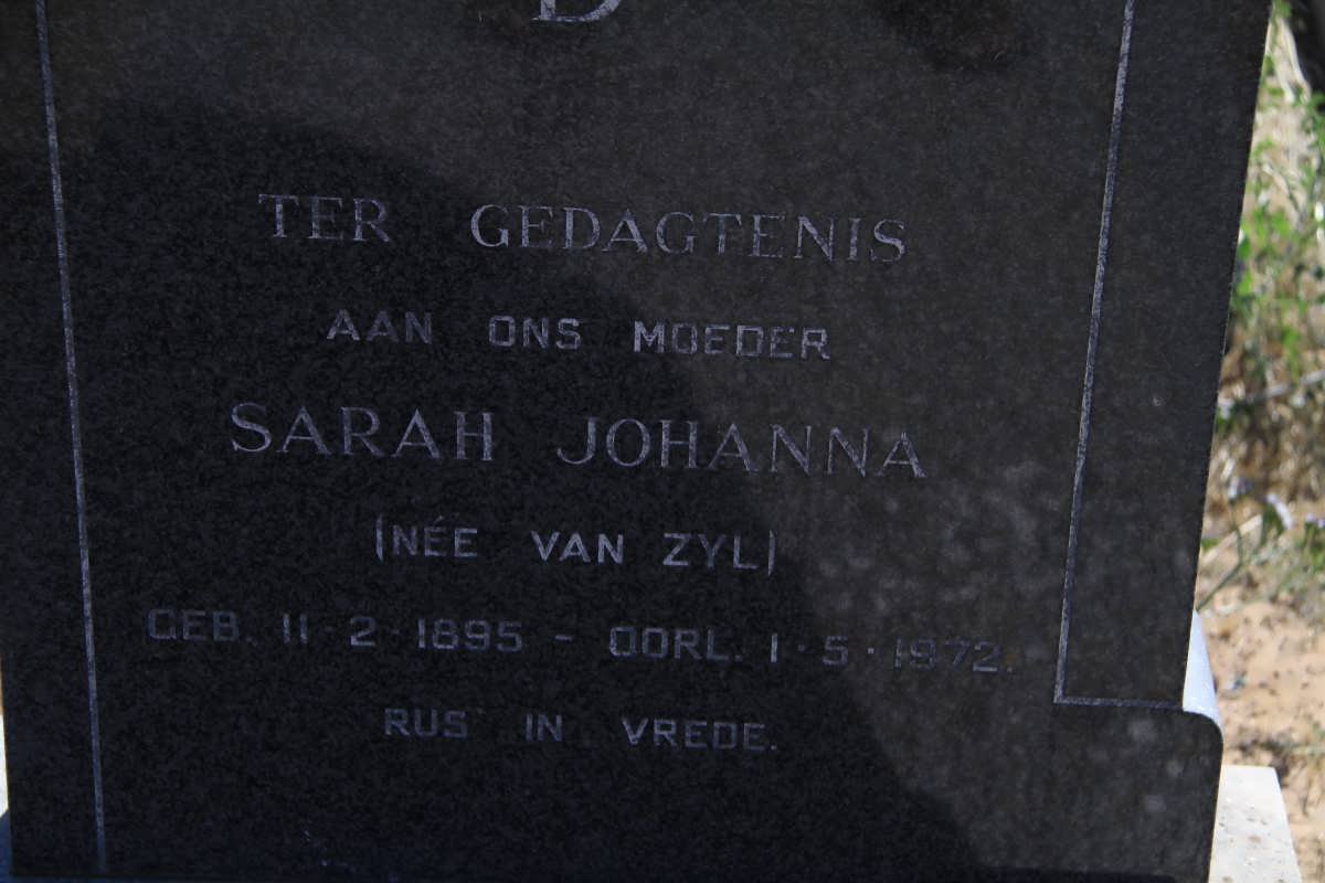 BAARD Sarah Johanna nee VAN ZYL 1895-1972