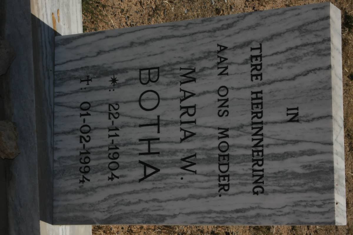 BOTHA Maria W. 1904-1994