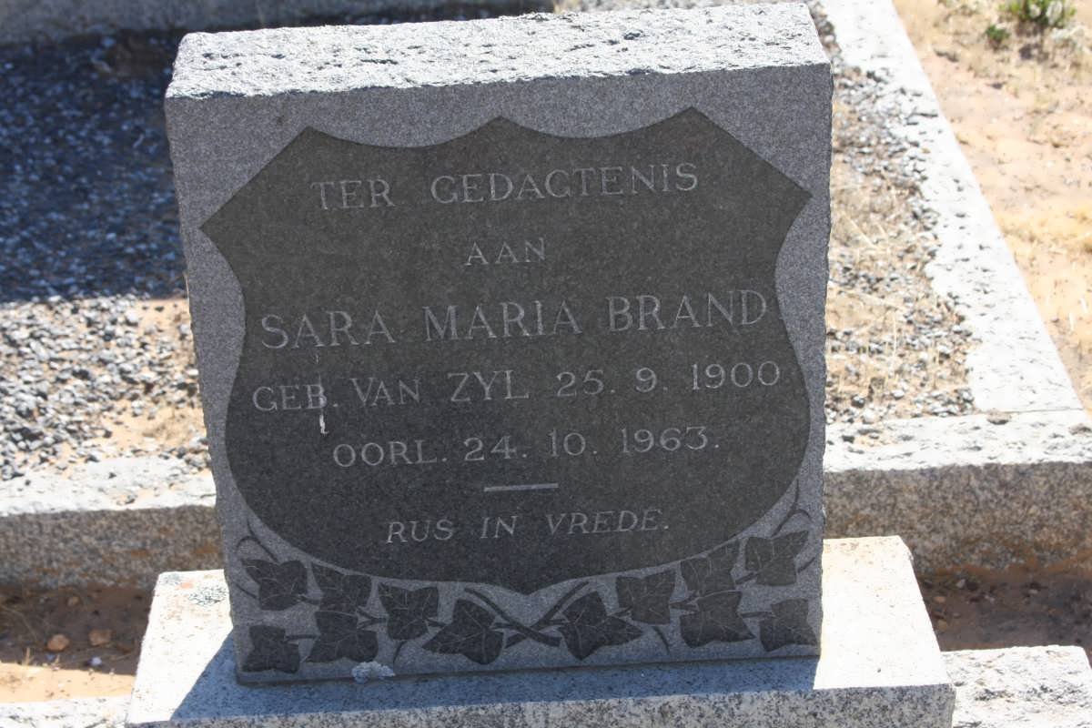 BRAND Sara Maria nee VAN ZYL 1900-1963