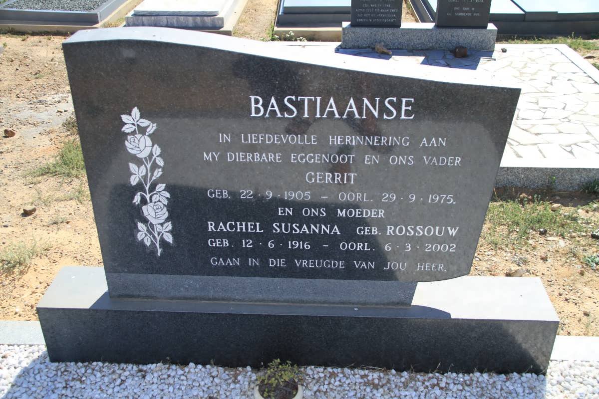 BASTIAANSE Gerrit 1905-1975 &amp; Rachel Susanna ROSSOUW 1916-2002