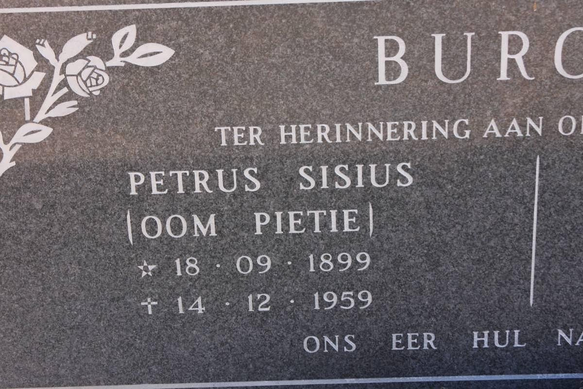 BURGER Petrus Sisius 1899-1959