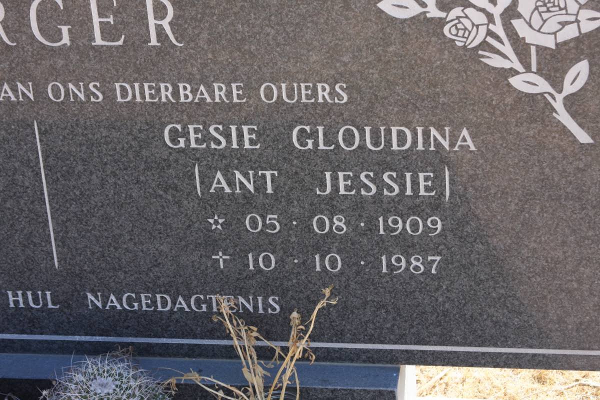 BURGER Gesie Gloudina 1909-1987
