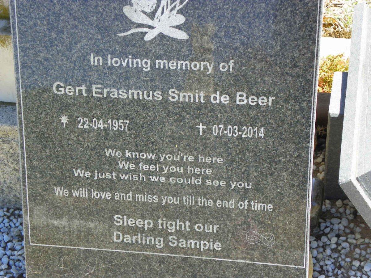 BEER Gert Erasmus Smit, de 1957-2014