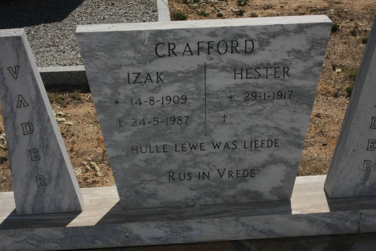 CRAFFORD Izak 1909-1987 &amp; Hester 1917-