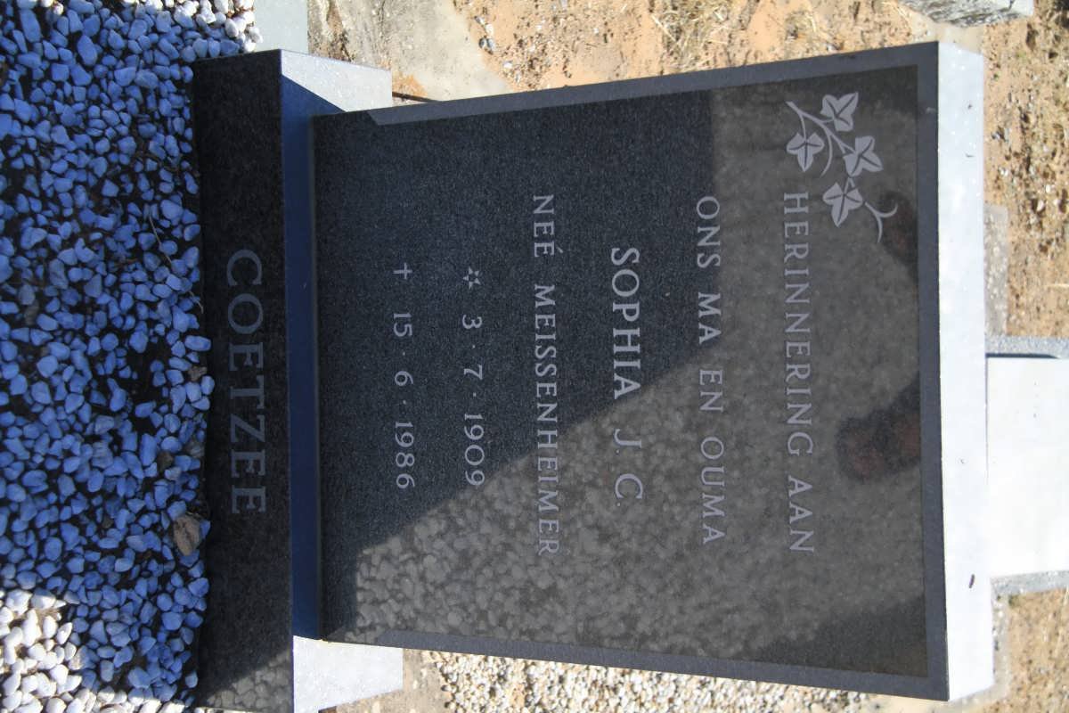 COETZEE Sophia J.C. nee MEISSENHEIMER 1909-1986