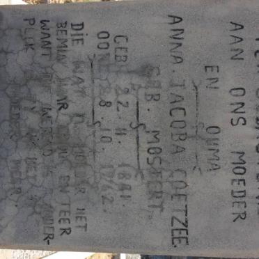COETZEE Anna Jacoba nee MOSTERT 1881-1962