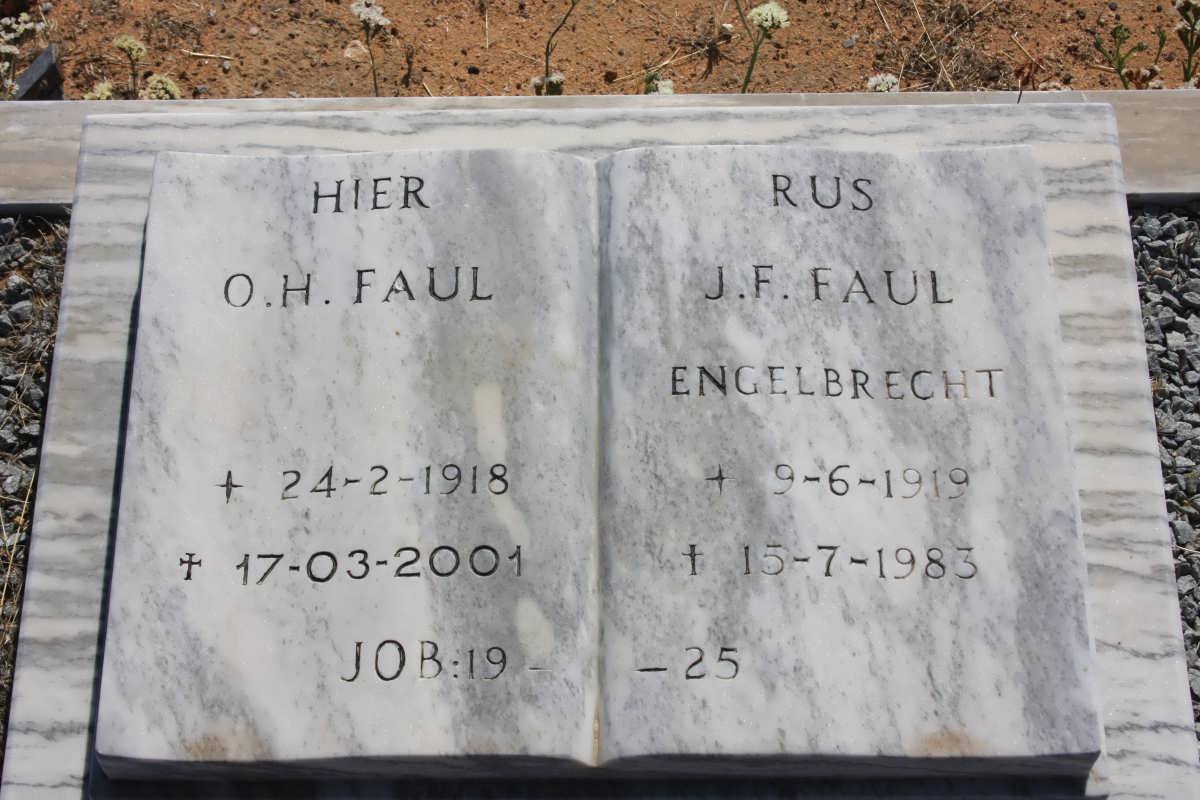 FAUL O.H. 1918-2001 &amp; J.F. ENGELBRECHT 1919-1983