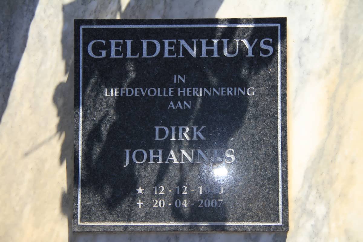 GELDENHUYS Dirk Johannes 1940-2007