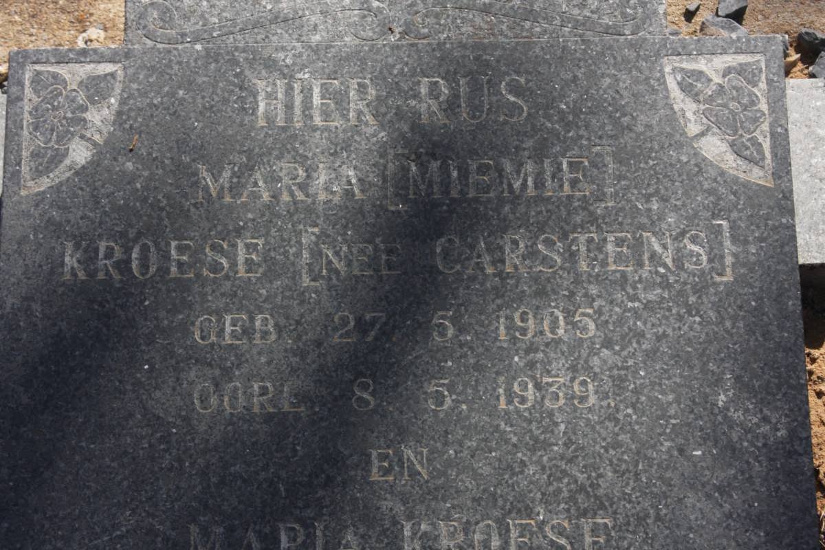 KROESE Maria nee CARSTENS 1905-1939