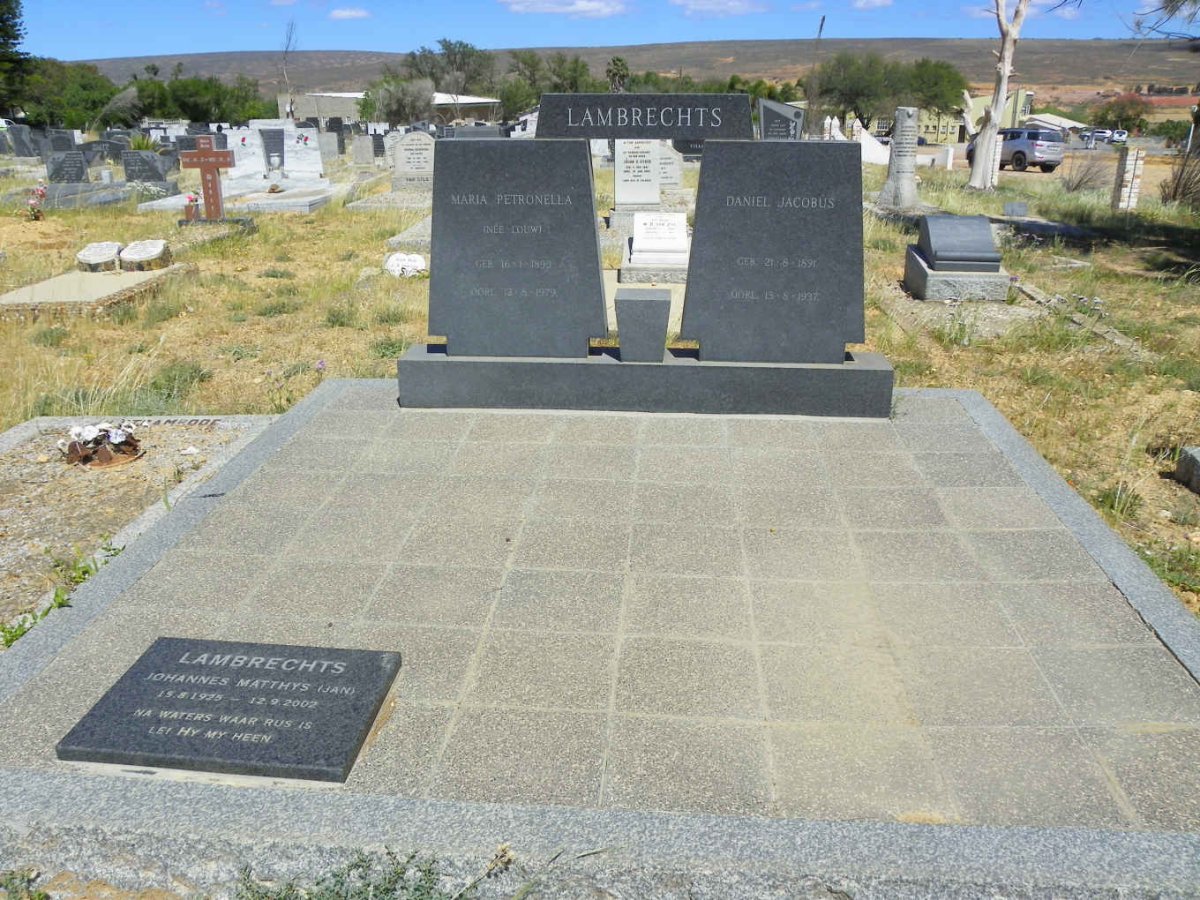 LAMBRECHTS Daniel Jacobus 1891-1937 &amp; Maria Petronella LOUW 1895-1979 :: LAMBRECHTS Johannes Matthys 1925-2002