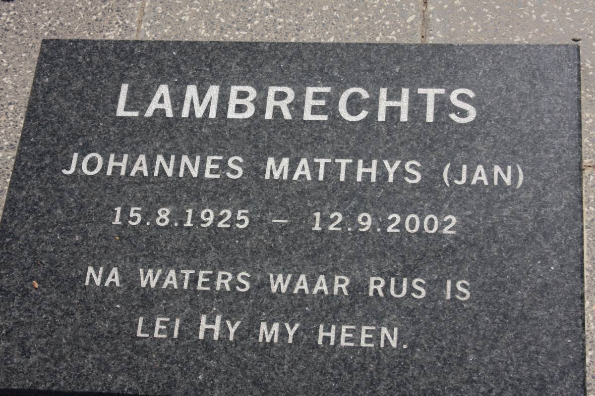 LAMBRECHTS Johannes Matthys 1925-2002