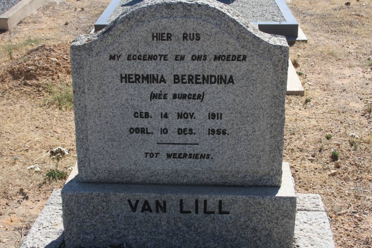 LILL Hermina Berendina, van nee BURGER 1911-1956
