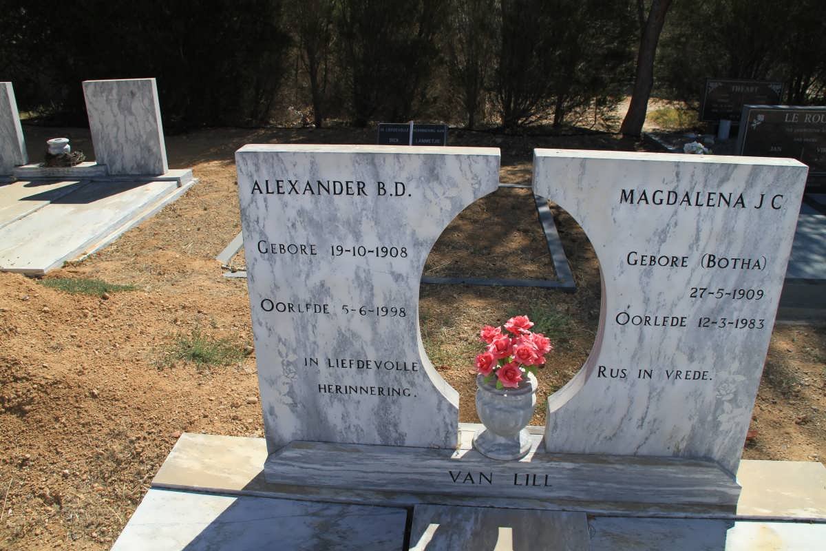 LILL Alexander B.J., van 1908-1998 &amp; Magdalena J.C. BOTHA 1909-1983