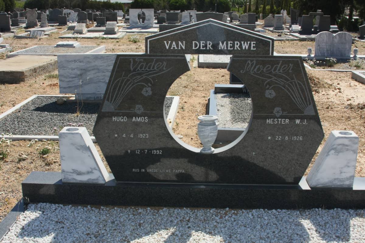 MERWE Hugo Amos, van der 1923-1992 &amp; Hester W.J. 1926-