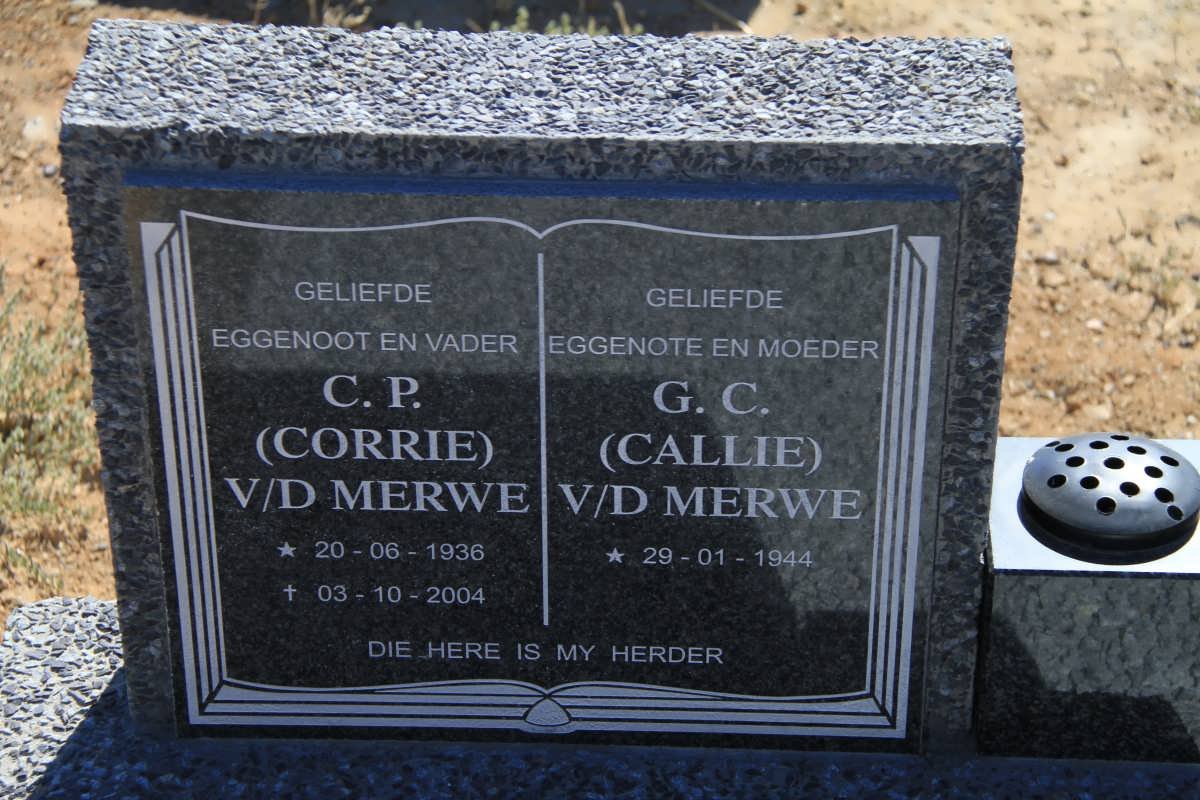 MERWE C.P., v.d. 1936-2004 &amp; G.C. 1944-