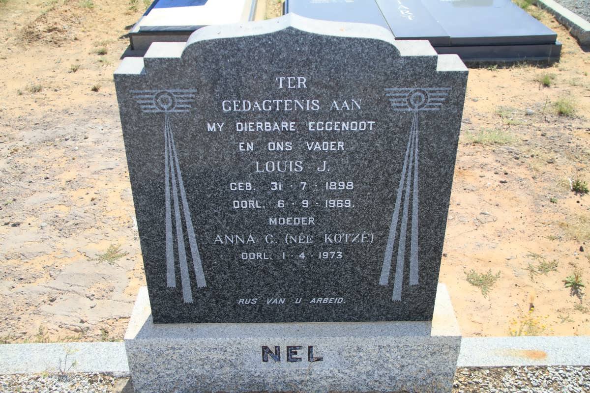 NEL Louis J. 1898-1969 &amp; Anna C. KOTZE -1973