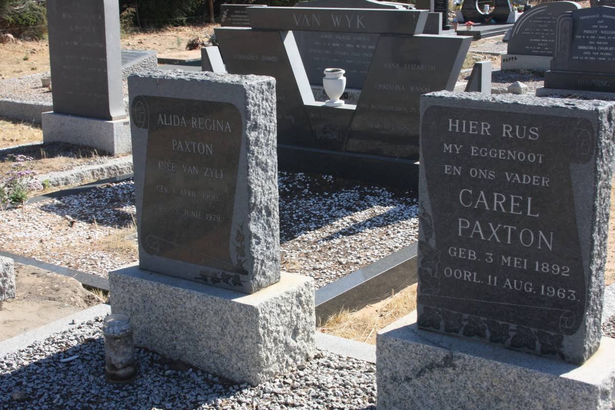 PAXTON Carel 1892-1963 &amp; Alida Regina VAN ZYL 1900-1979