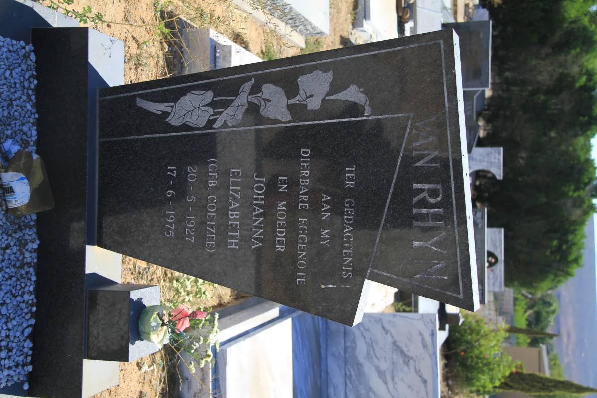 RHYN Johanna Elizabeth, van nee COETZEE 1927-1975