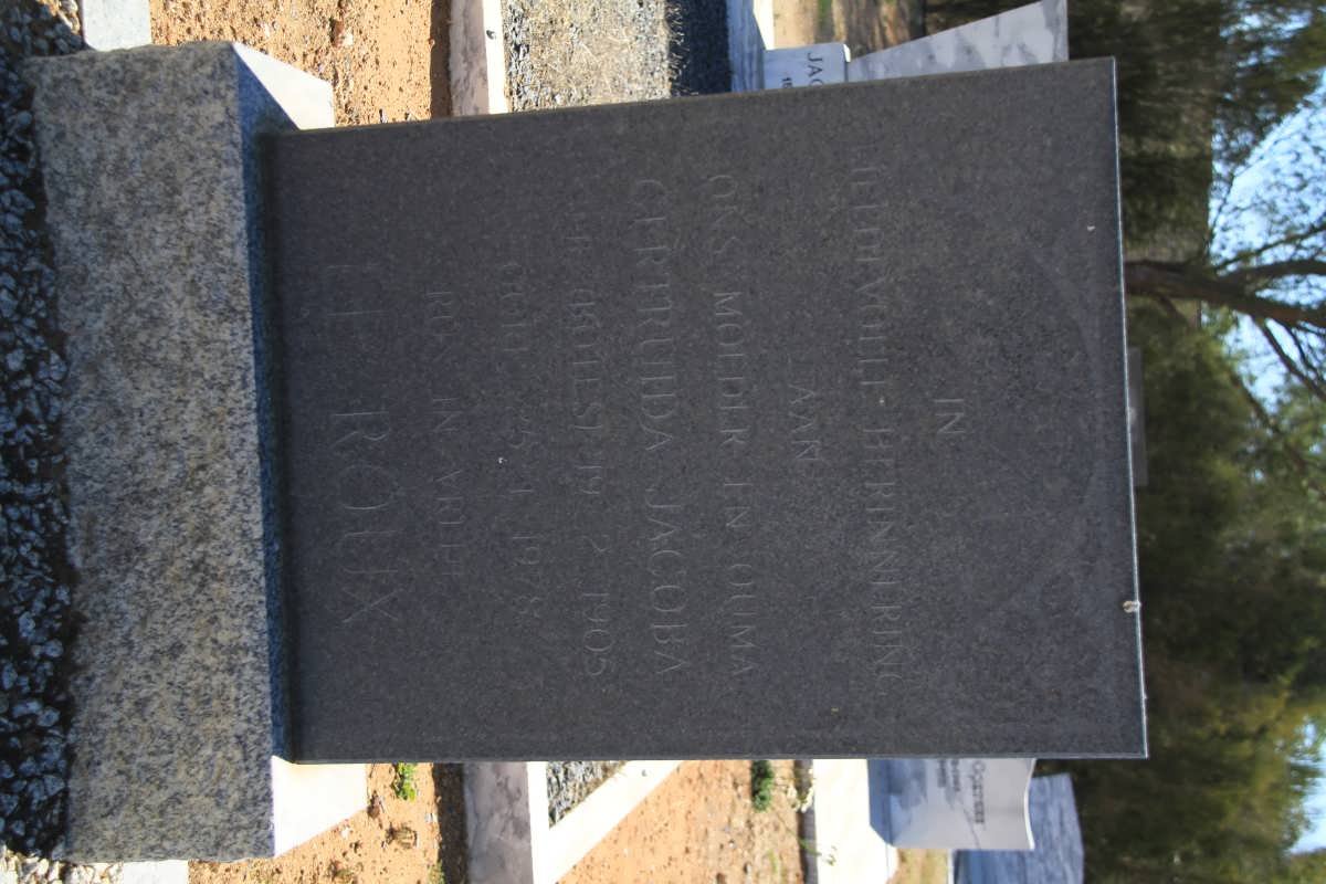 ROUX Gertruida Jacoba, le nee BO?ES 1905-1978