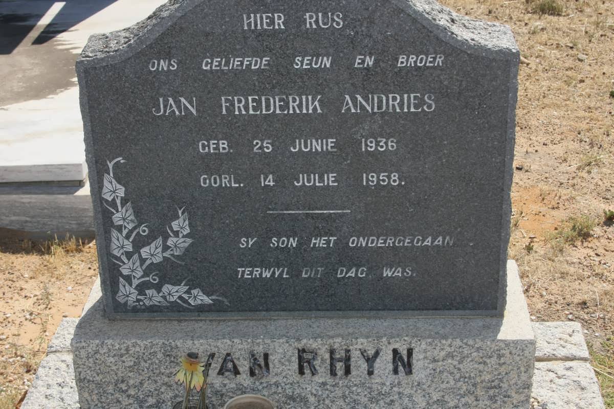RHYN Jan Frederik Andries, van 1936-1958