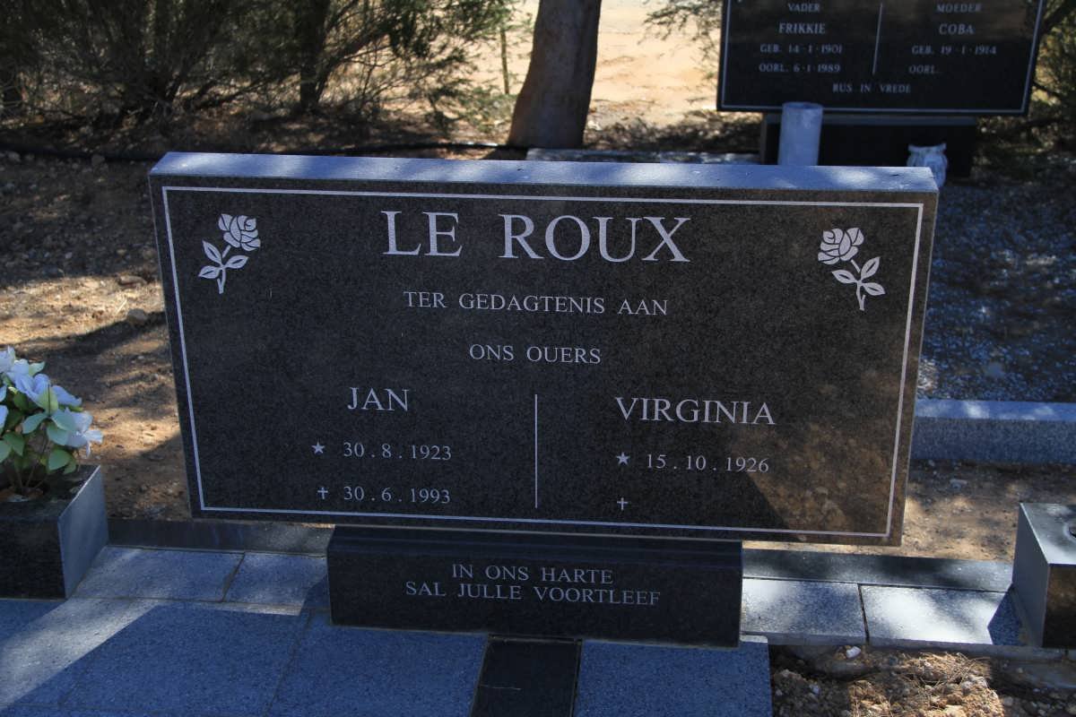 ROUX Jan, le 1923-1993 &amp; Virginia 1926-