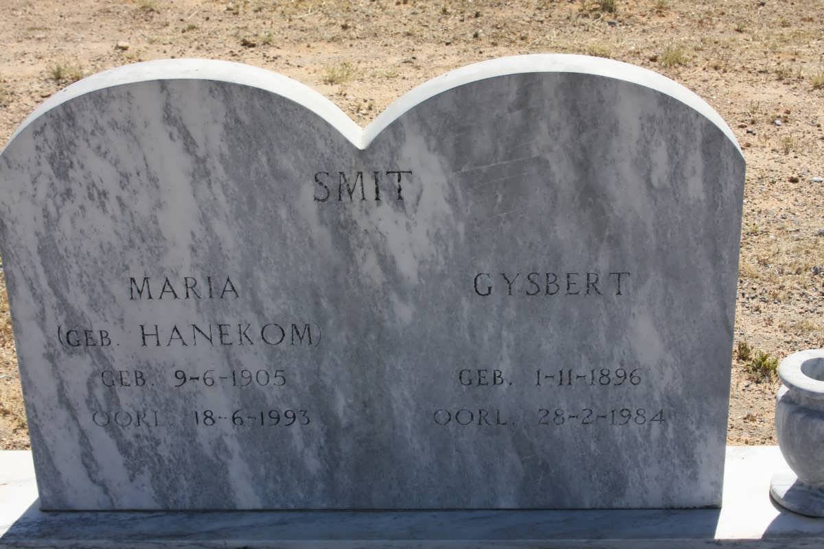 SMIT Gysbert 1896-1984 &amp; Maria HANEKOM 1905-1993