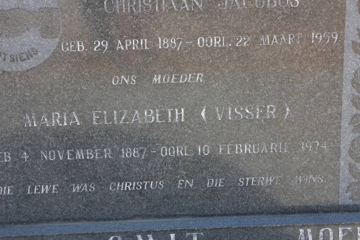 SMIT Maria Elizabeth nee VISSER 1887-1974