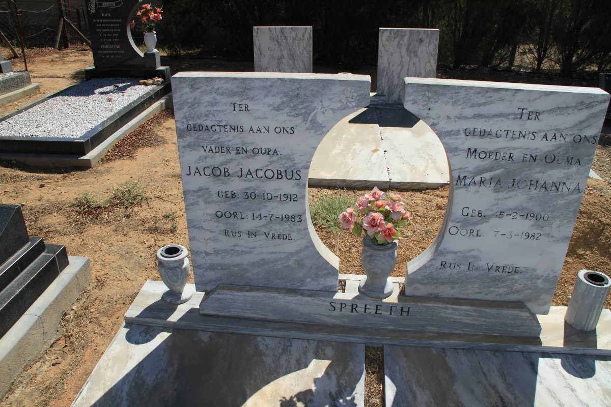 SPREETH Jacob Jacobus 1912-1983 &amp; Maria Johanna 1900-1982