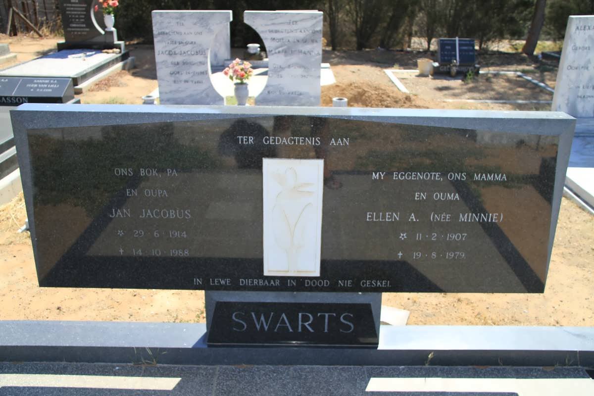SWARTS Jan Jacobus 1914-1988 &amp; Ellen A. MINNIE 1907-1979